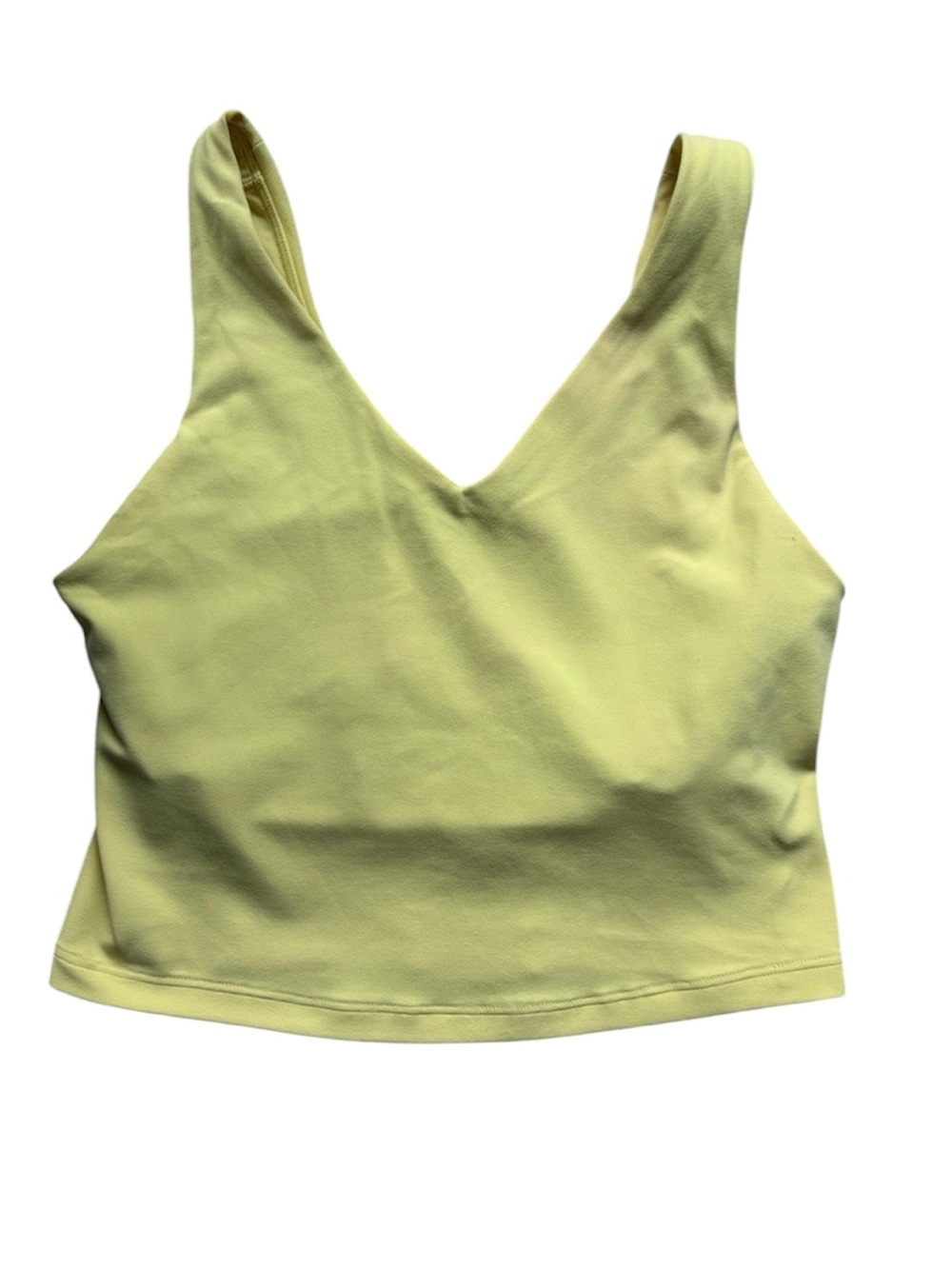 Athleta Women’s Yellow Transcend V-Neck Crop Sports Bra Tank Size Small D-DD Cup